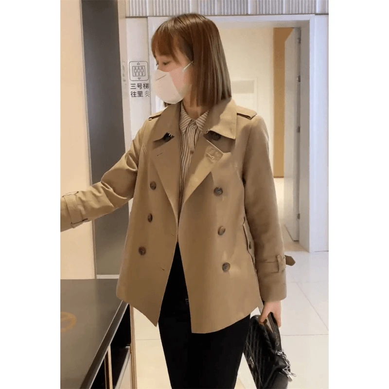 短款时尚高级感风衣外套女2024年早秋新款小个子休闲显瘦休闲上衣