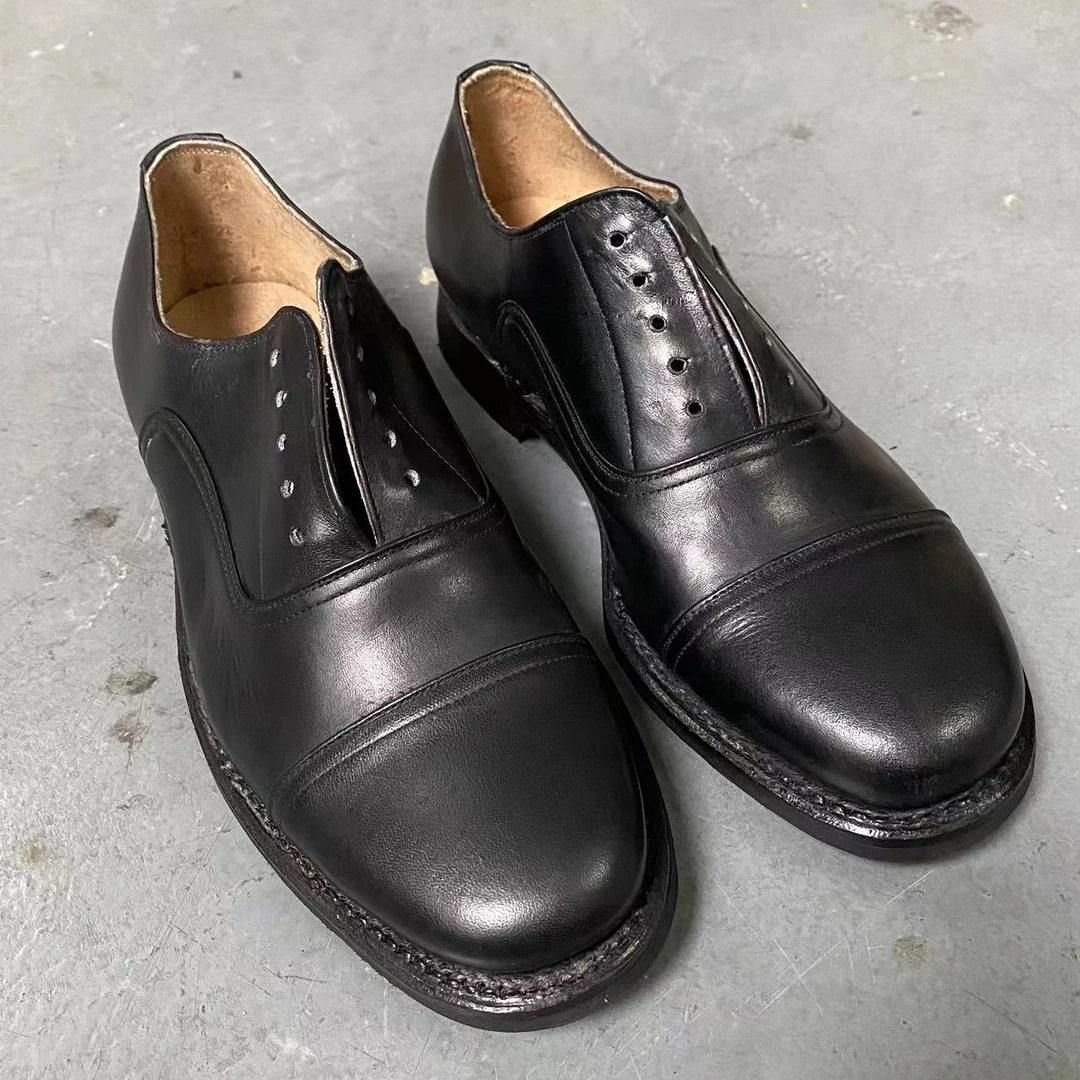 老78不包边三接头三接头皮鞋 稀有品 70年代末80年代初低腰皮鞋