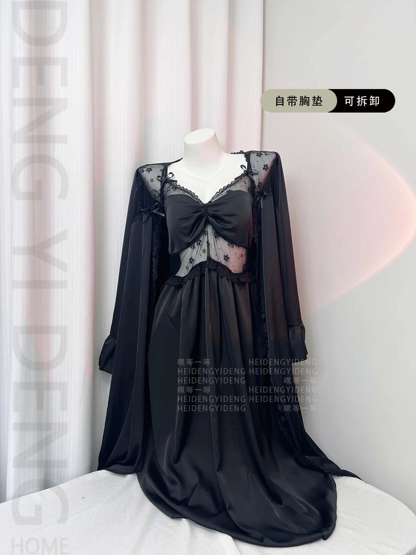 迷迭腰线 丨 大码性感睡裙·性感纯欲风·冰丝长款睡裙·赠送胸垫