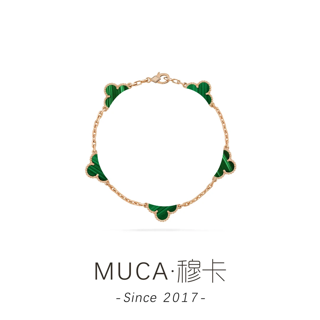 925银玻璃手链 气质时尚百搭轻奢简约绿五花手链X777