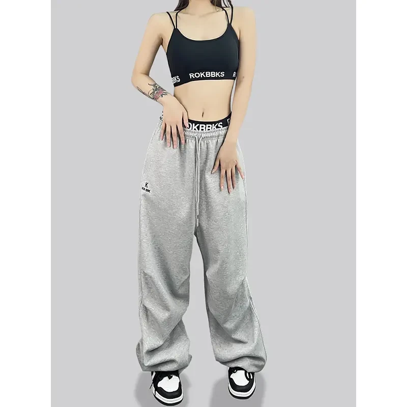 ROKBBK-K/布韩街舞潮牌爵士舞hiphop嘻哈宽松长裤女套装jazz服饰