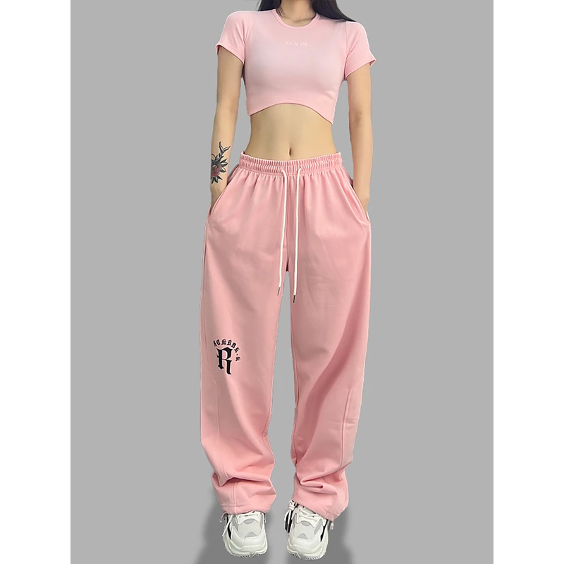 ROKBBK-K/布韩街舞潮牌多色美式爵士舞运动长裤女休闲宽松跳舞裤