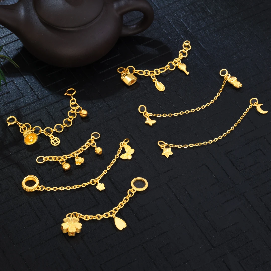 【金豆】万能伴链合集||18K金尾链延长链滴溜侧挂伴链手排手链搭扣C