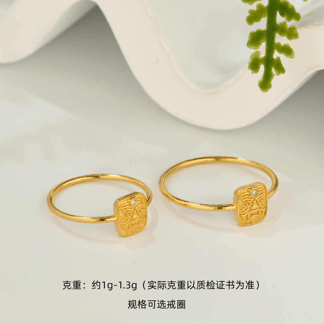 【金豆】财多多 ||18K金扎基拉姆戒圈时尚款戒指