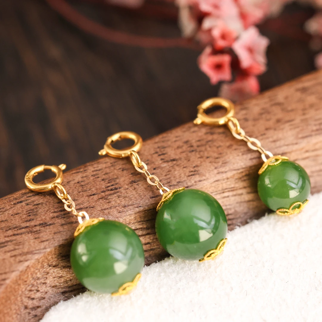 【金豆】宠粉福利 ||18K金天然高阶苹果绿老坑碧玉小滴溜挂坠