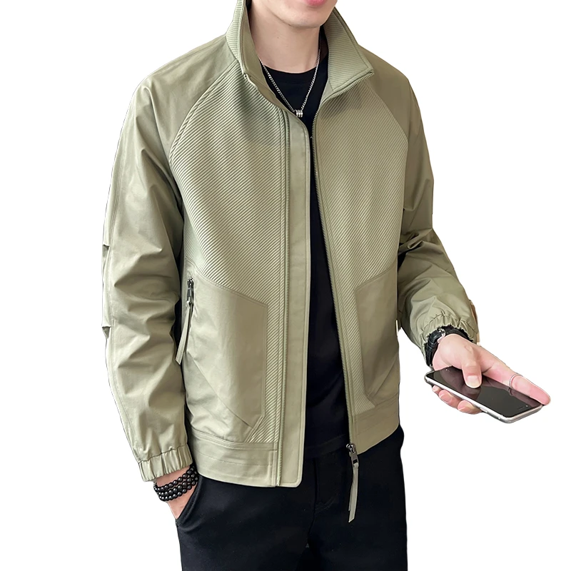 曼库帕娅夹克男士新款棒球服春秋款休闲上衣工装立领针织韩版外套