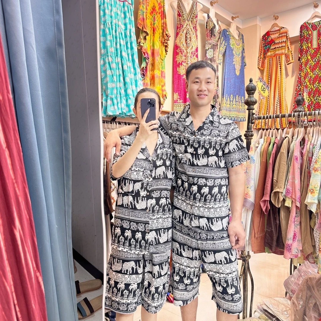棉绸上衣夏季新款减龄宽松民族风大象上衣男女通穿  店主推荐款