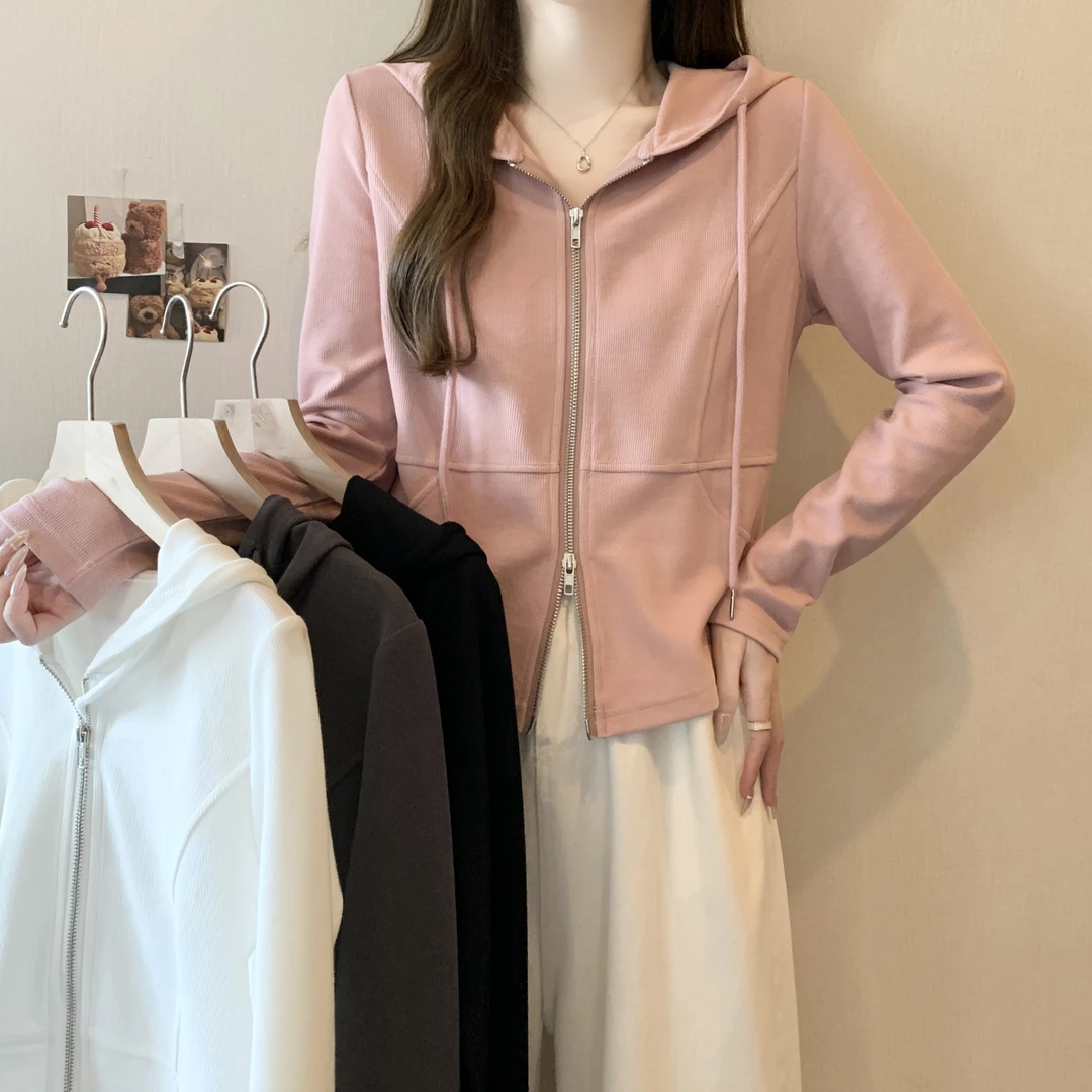 2025春季新款大码胖mm女装连帽卫衣女外套长袖开衫遮肉显瘦上衣潮