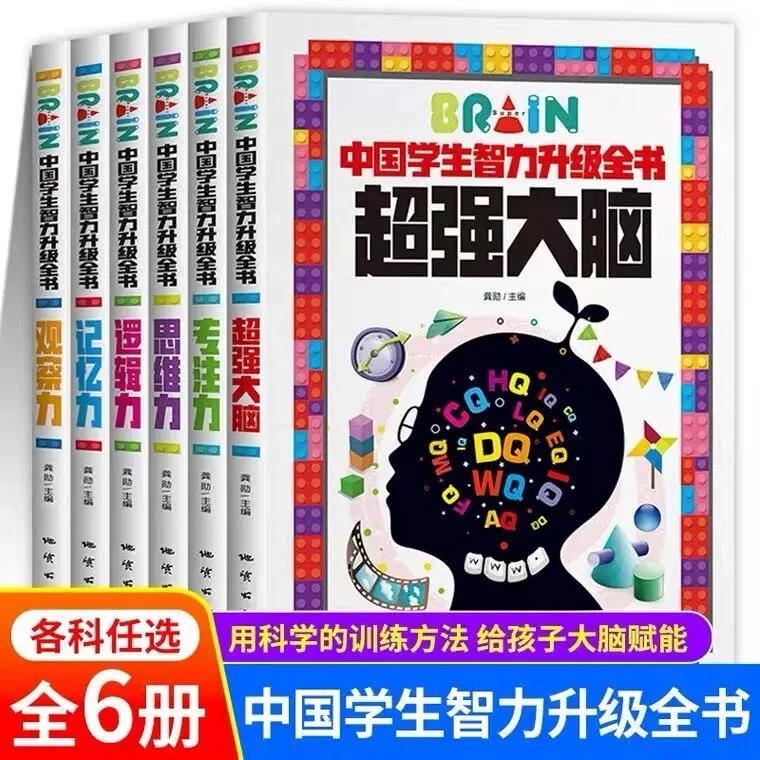 [智力开发]全6册逻辑思维专注力记忆观察超强大脑训练书益智游戏