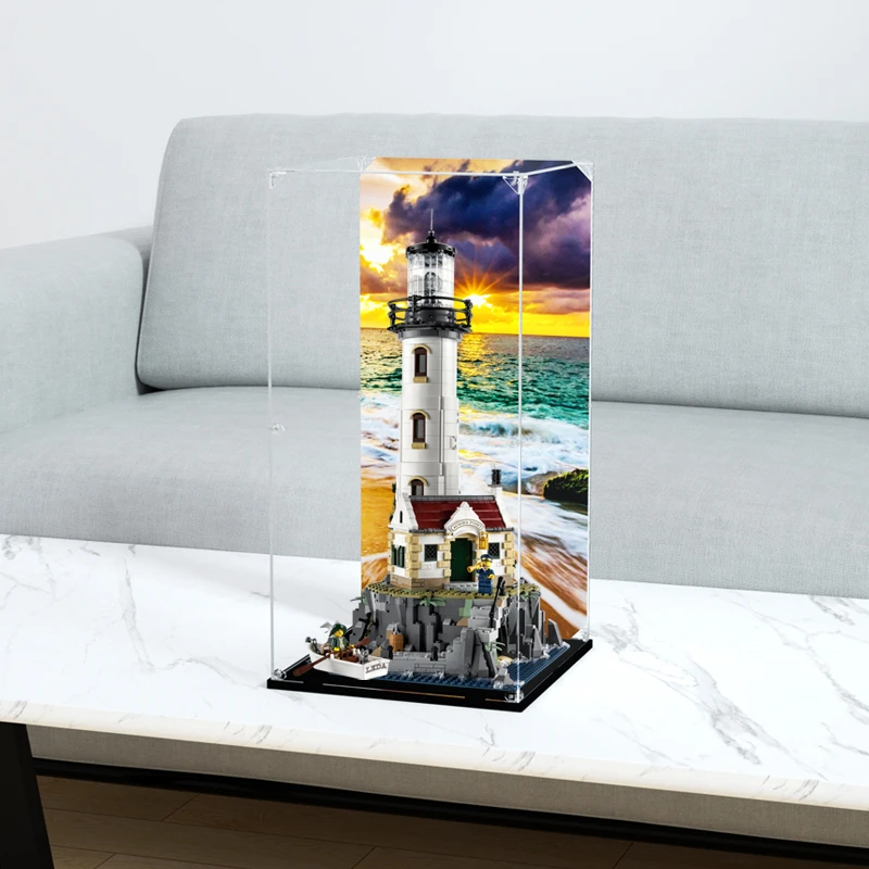 旻悦亚克力防尘盒适用乐高21335 电动灯塔玩具模型拼装积木展示罩
