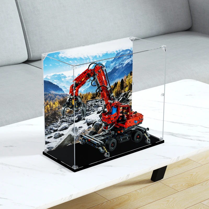 旻悦亚克力防尘盒适用乐高 42144 物料装卸机玩具拼装透明展示罩