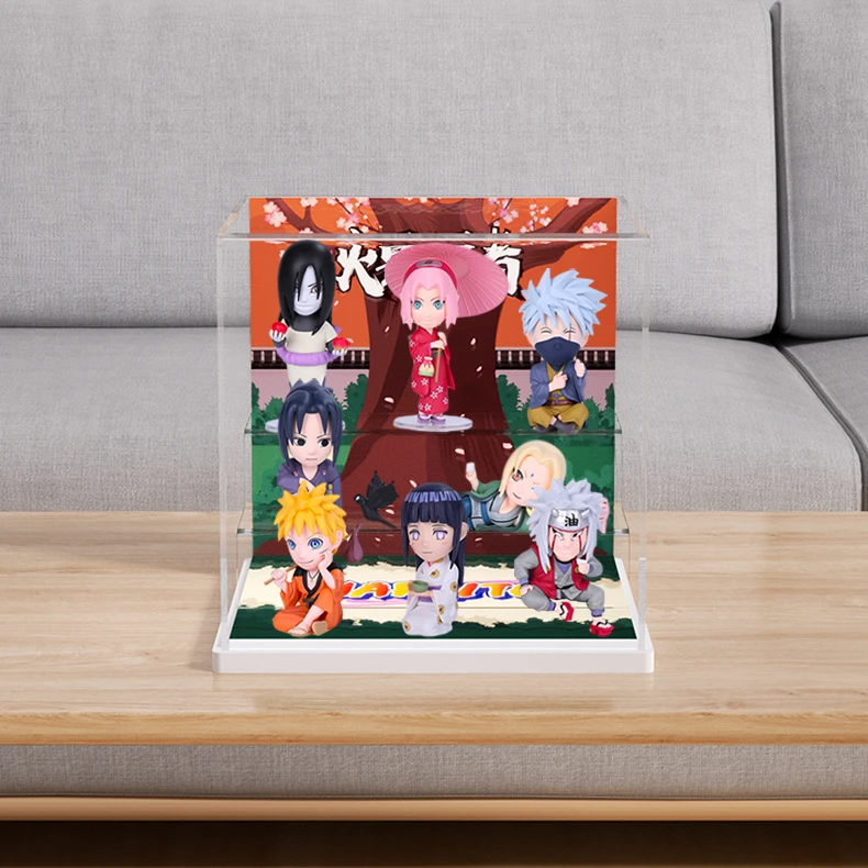 旻悦POPMAR泡泡玛火影忍者疾风传盲盒展示盒手办罩防尘收纳P087