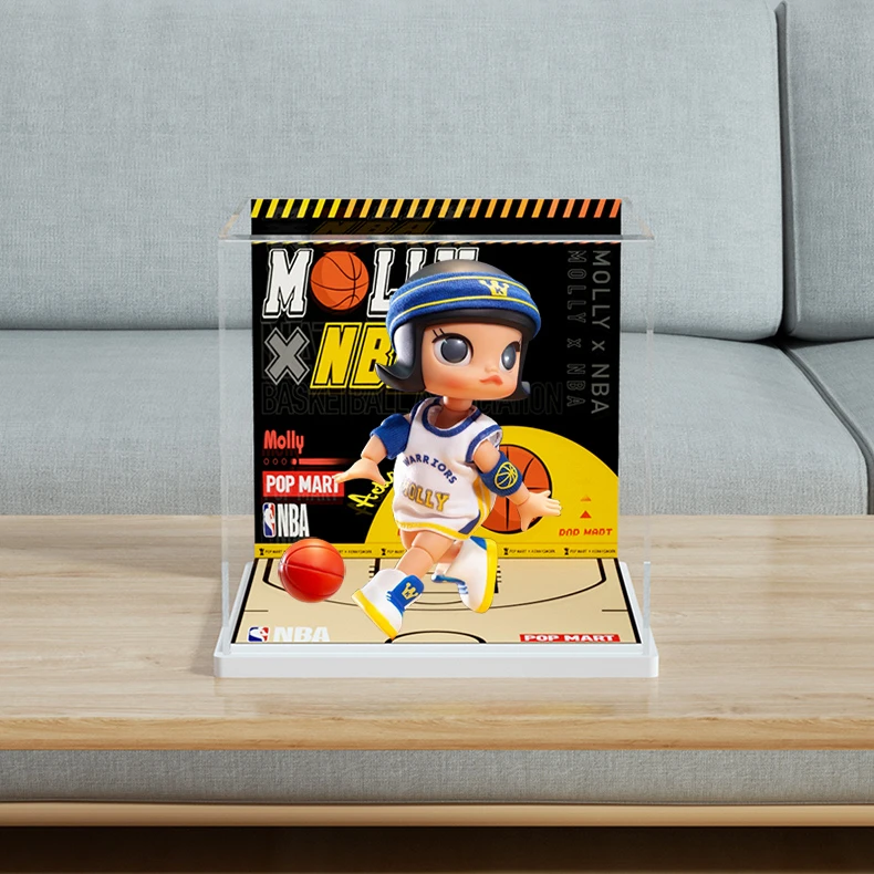 旻悦泡泡玛Molly × NBA可动人偶收纳手办亚克力展示盒P424