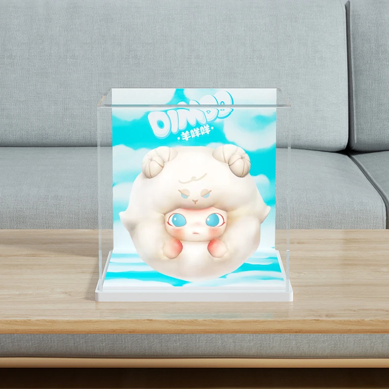 旻悦POPMART泡泡玛特DIMOO 羊咩咩手办潮玩模型亚克力展示盒P499