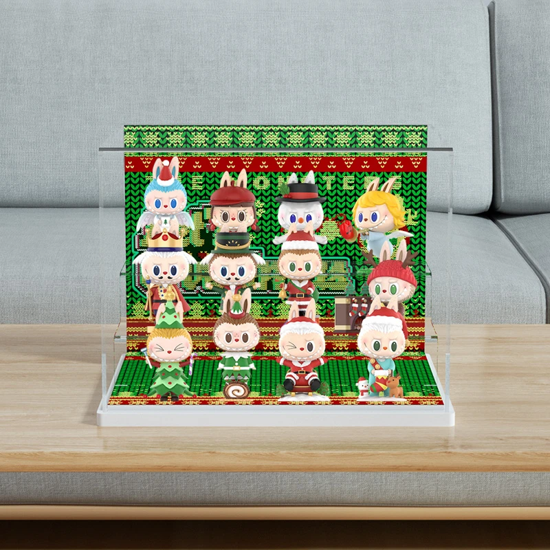 旻悦POPMAR泡泡玛THE MONSTERS一起圣诞盲盒收纳罩展示盒P569