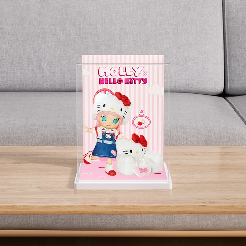 旻悦POPMRT泡泡玛 MOLLY×HelloKitty手办人偶亚克力展示盒P581