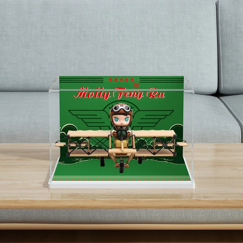 旻悦亚克力罩展示盒适用Molly冯如号手办大娃玩具手办收纳罩P272