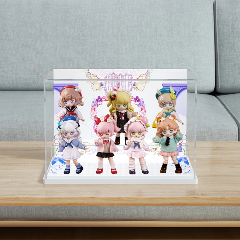 旻悦亚克力展示盒糖娜甜心校园JK 系列手办盲盒收纳罩防尘盒A245