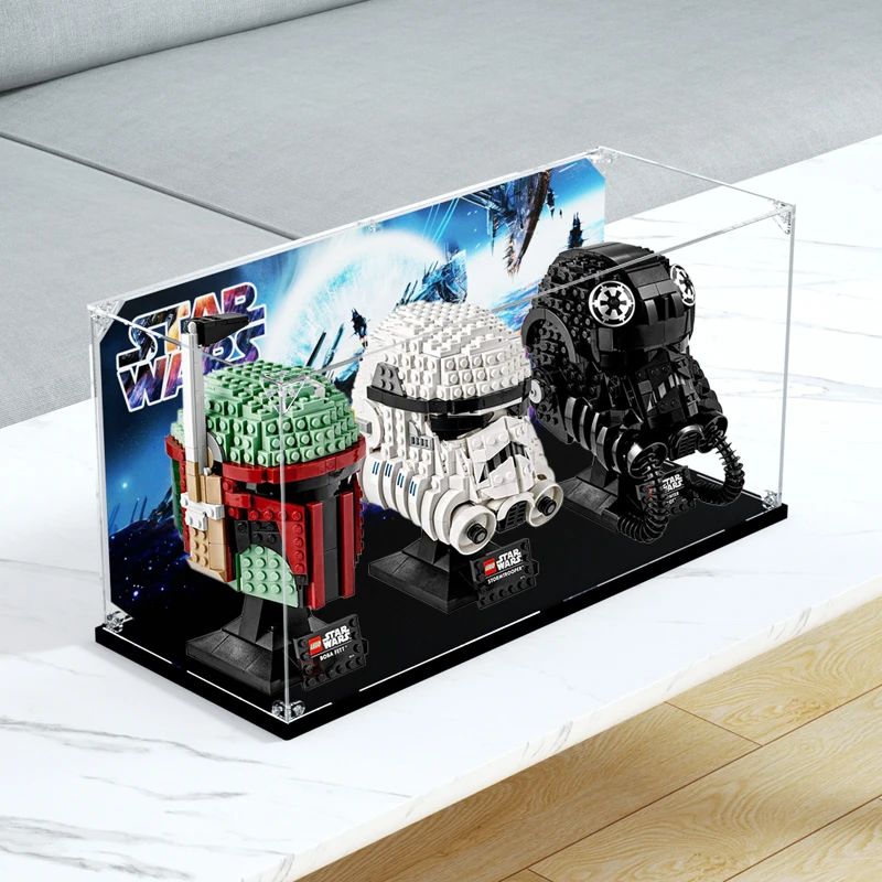 旻悦亚克力防尘盒乐高75274 75276 75277 冲锋星战波巴菲特头盔罩