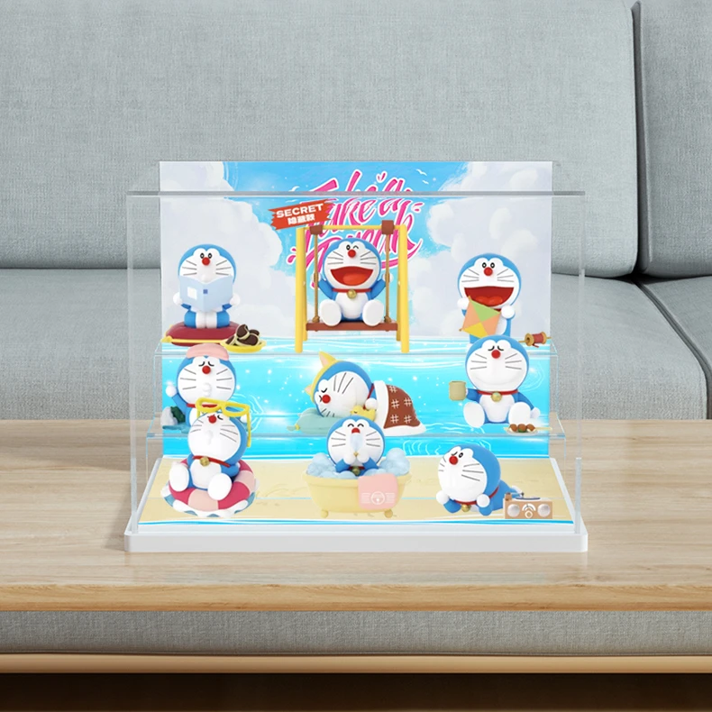 旻悦亚克力展示盒哆啦A梦 take a break盲盒玩具收纳防尘盒罩A168