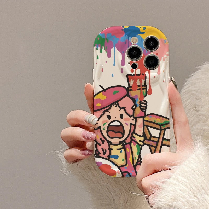 卡通粉刷匠适用iphone15promax手机壳13新款14苹果12全包11/xsmax