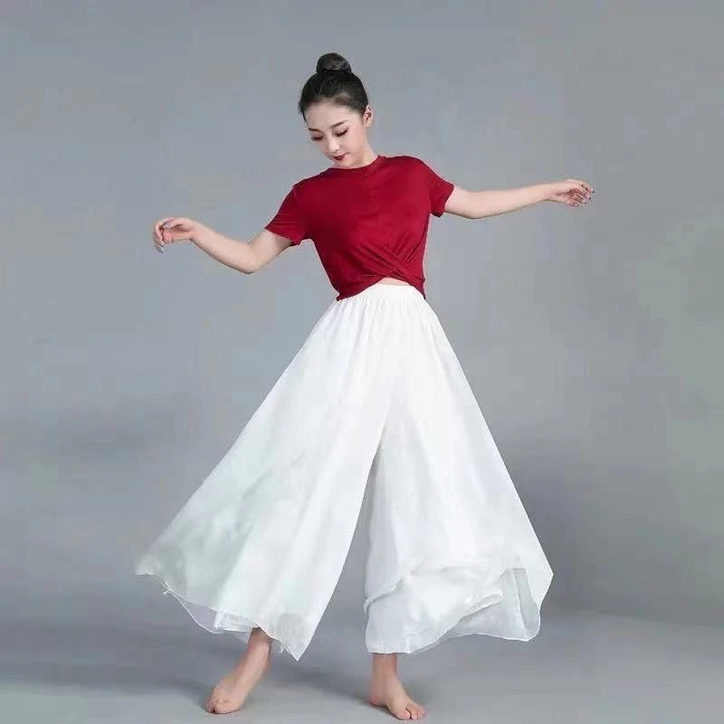雪纺国风衬裤女大摆裤子汉服旗袍阔腿裤女马面裙内衬夏季飘逸大码
