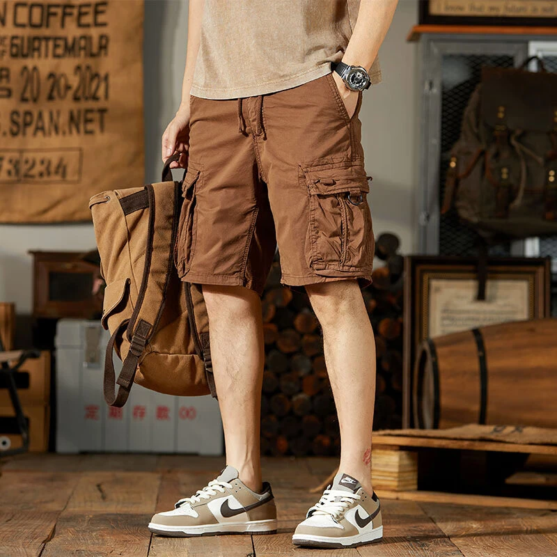 美式工装短裤男夏季宽松薄款五分裤男士潮牌ins户外运动半截裤子