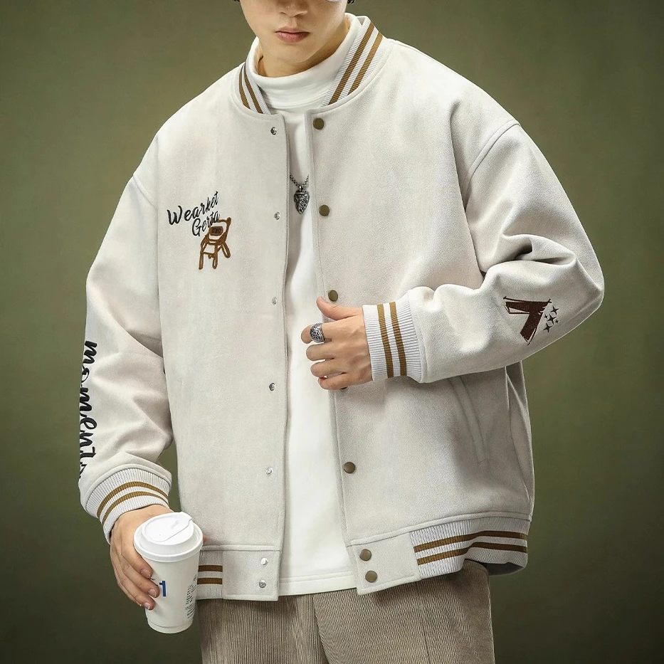 高级感棒球服外套男春秋季休闲男装大码夹克上衣服秋冬飞行员男款