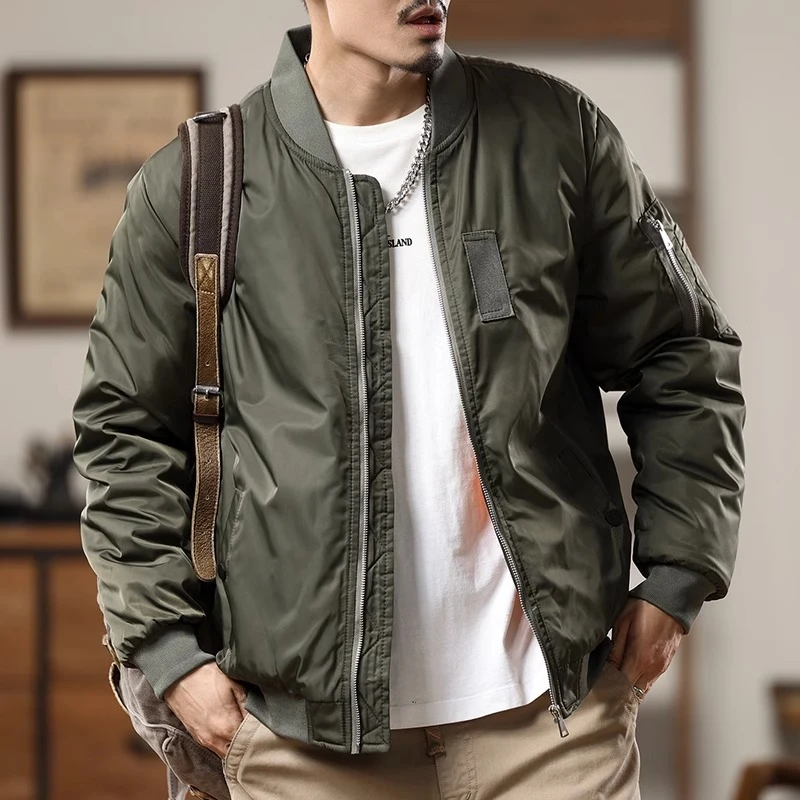 美式MA1飞行夹克男秋冬潮牌复古休闲棒球服新款痞帅工装外套男装