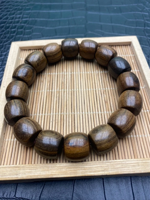 大辉文玩》A046沉木单圈手串14m