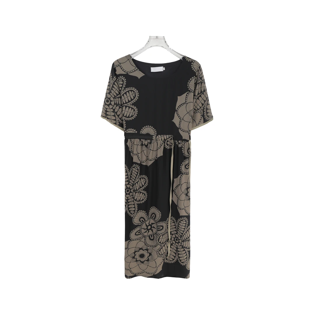 韩版高端气质百搭收腰时髦减龄长款连衣裙Z305