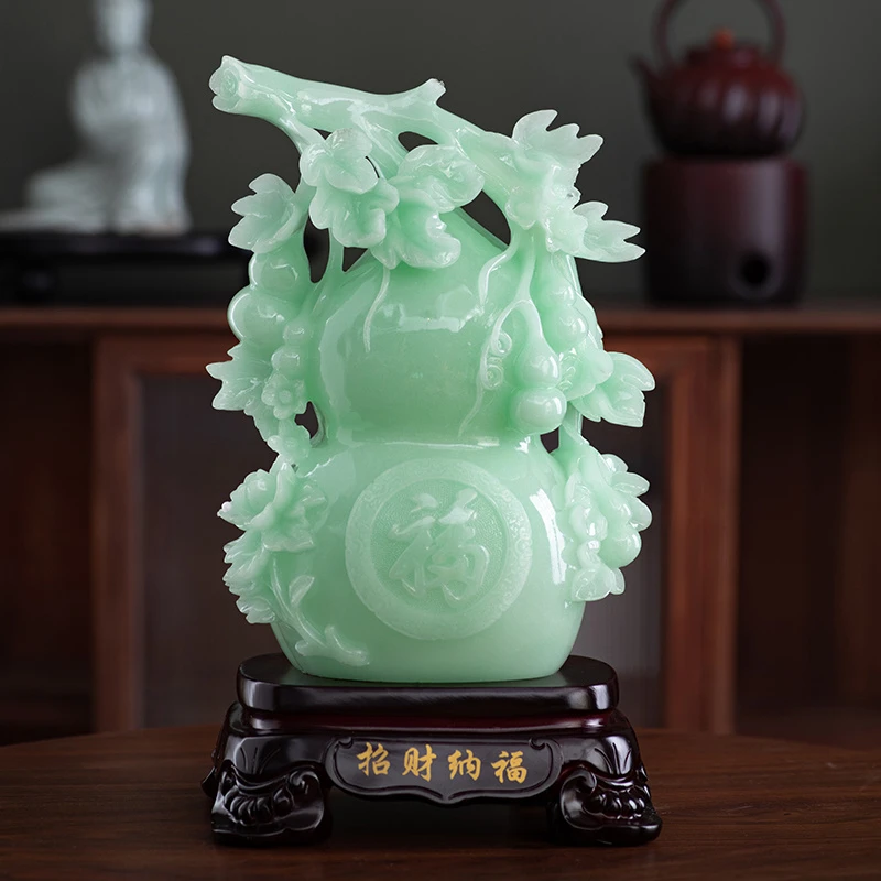 葫芦摆件新中式玄关招米葫芦电视柜酒架博古架乔迁新居送礼摆件