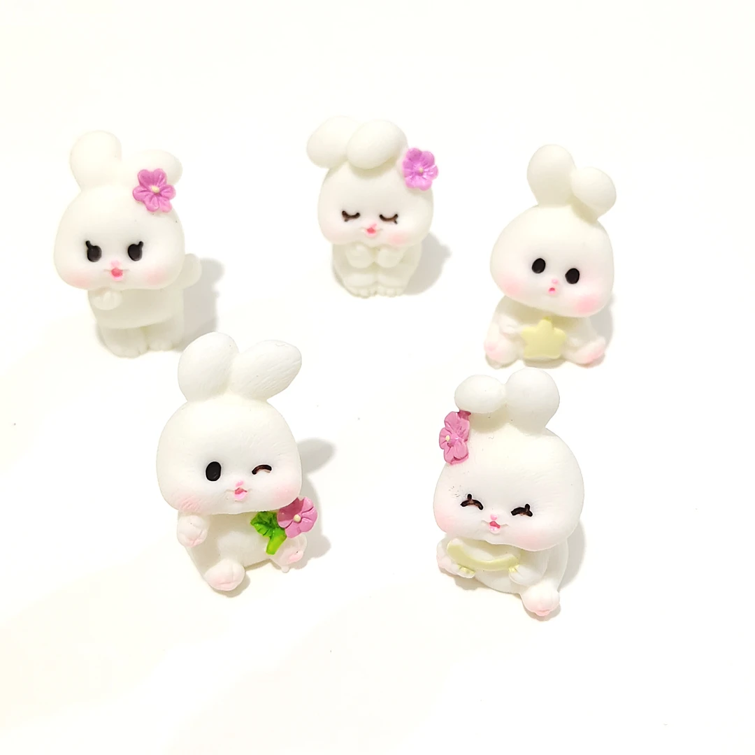 【福利款买二赠一】立体小兔子可爱迷你卡通兔子 DIY手工树脂配件