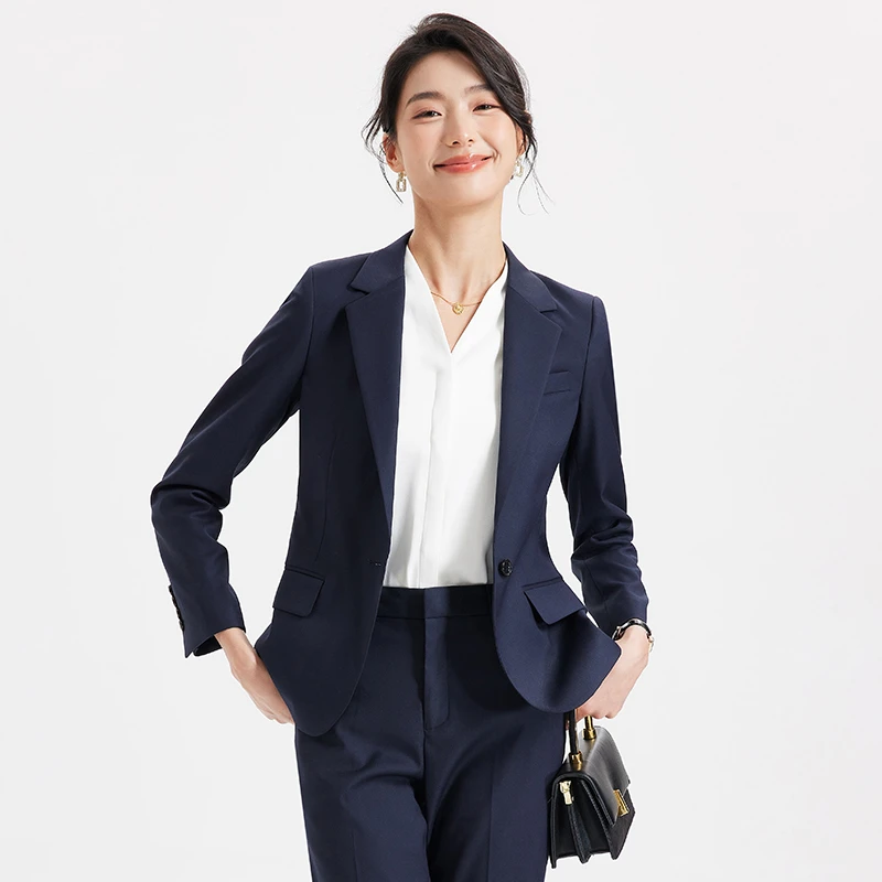高端修身职业西装外套女正装面试女士小西装黑色西服套装外套上班