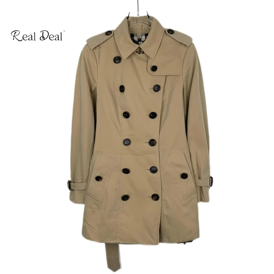 95新 BURBERRY/博柏利 018611 桑德林汉姆翻领双排扣外套 36码