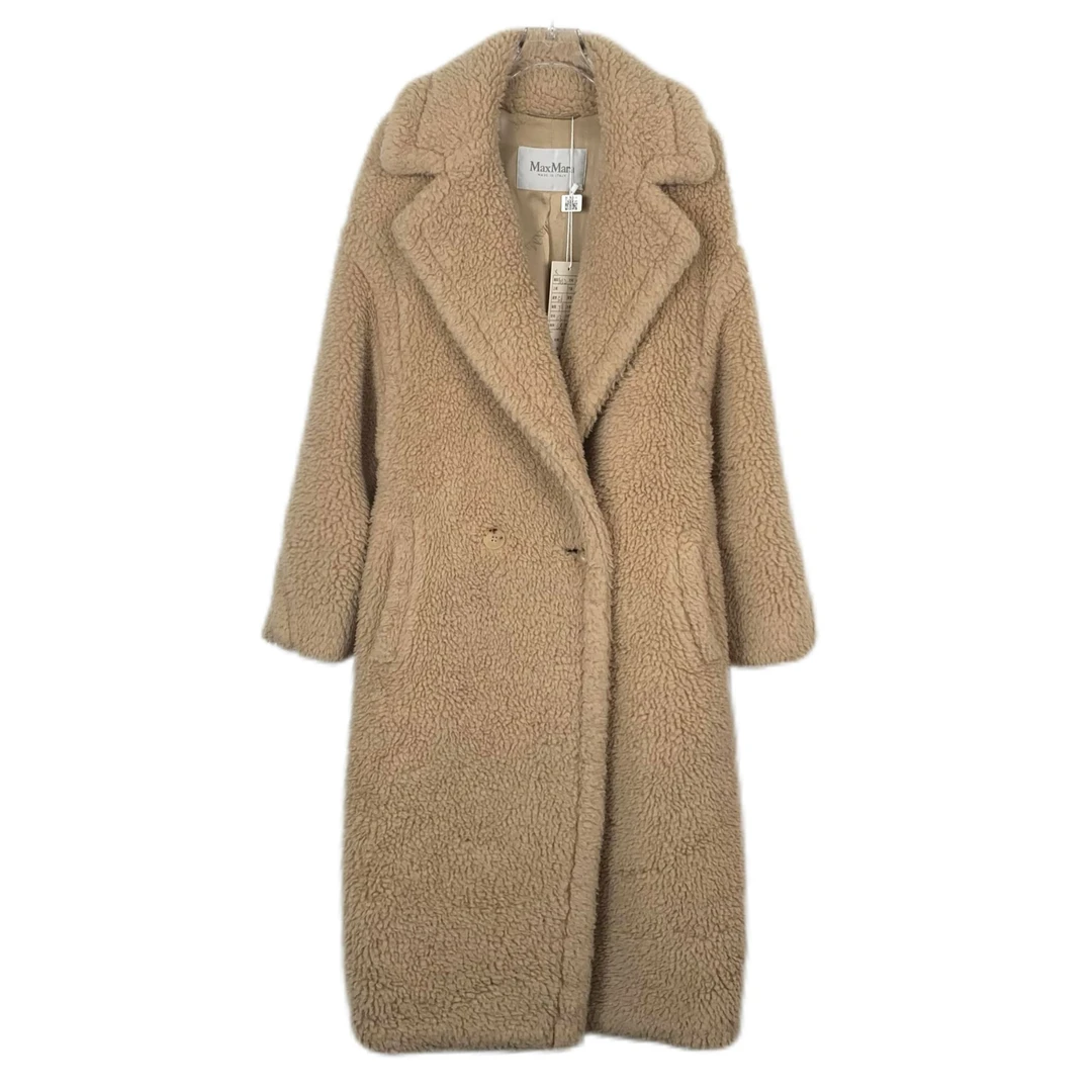 99新 MaxMara X9052  棕色骆驼绒泰迪骆驼绒大衣外套 M码