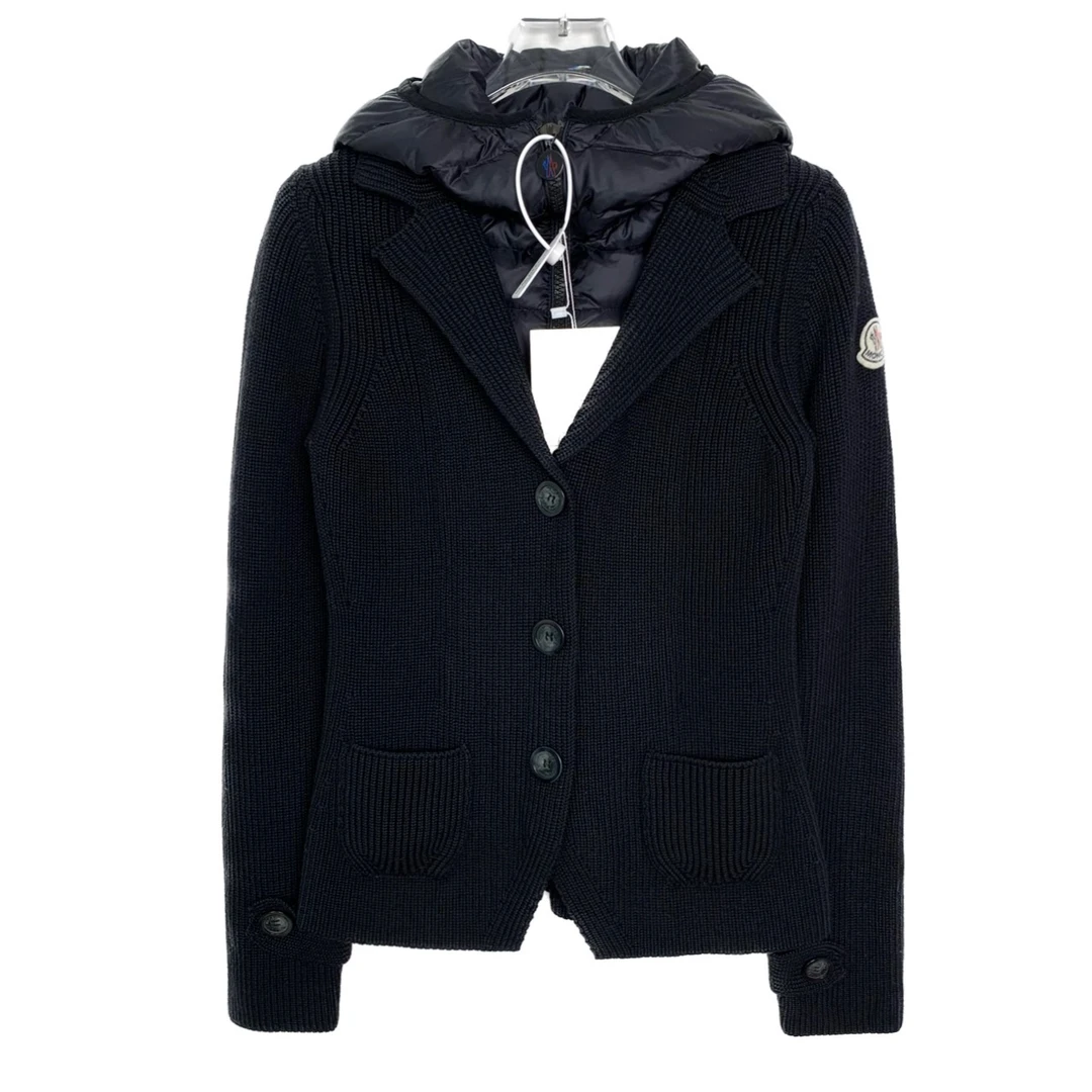 99新  006939 Moncler/蒙口 徽标贴饰连帽假两件羽绒服外套 XS码