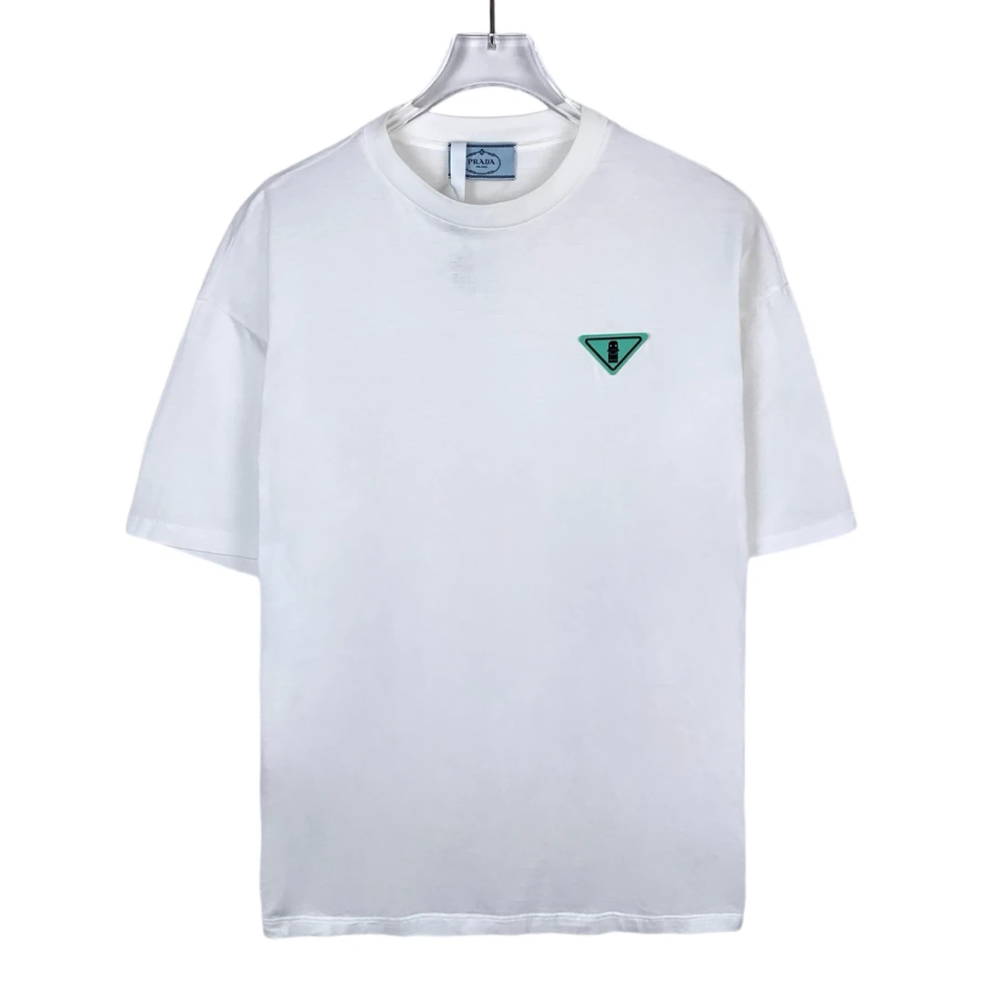 95新   014058 Prada 普拉达 三角绿标短袖T恤 XS码