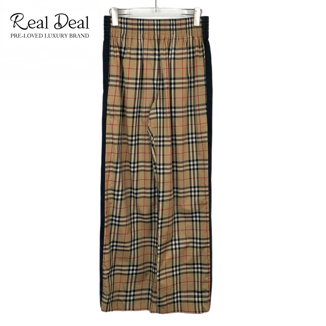 95新 BURBERRY/博柏利 016211 两侧黑边格纹休闲长裤 40码