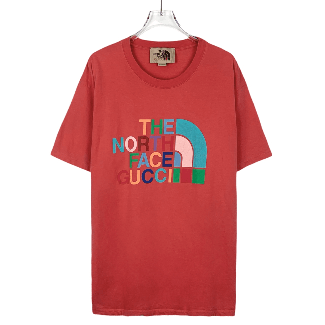 95新 GUCCI/古驰 014553 logo印花圆领粉色棉质短袖T恤 M码