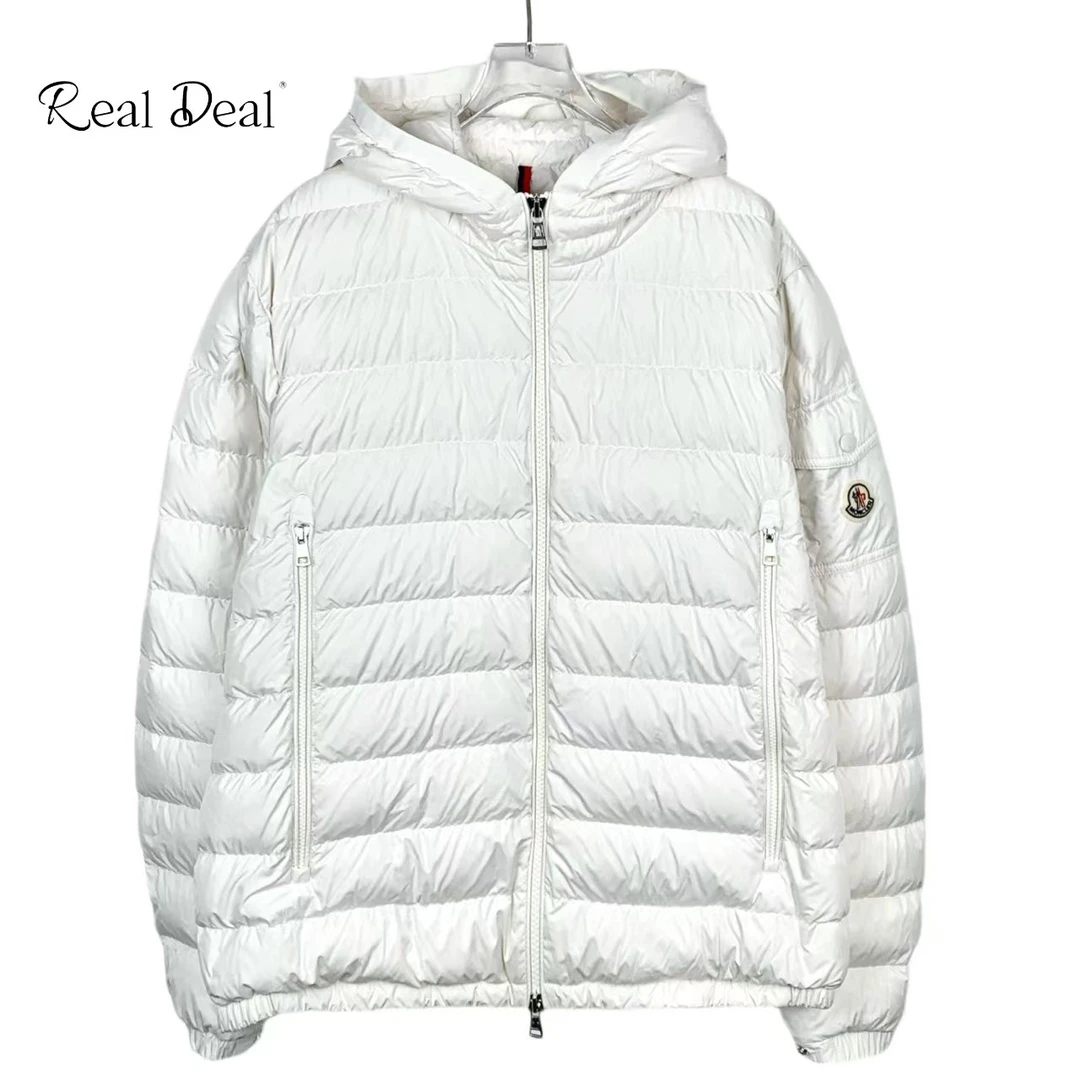 99新 蒙口 016083 logo徽标贴饰白色羽绒服外套 5 XL码