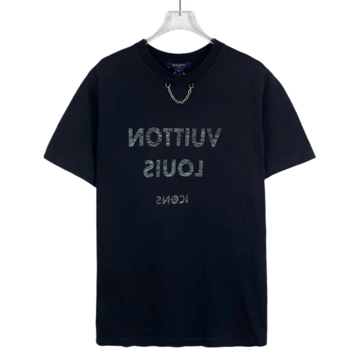 99新 LouisVuitton/路易威登 013037 反logo印花装饰短袖 XL码