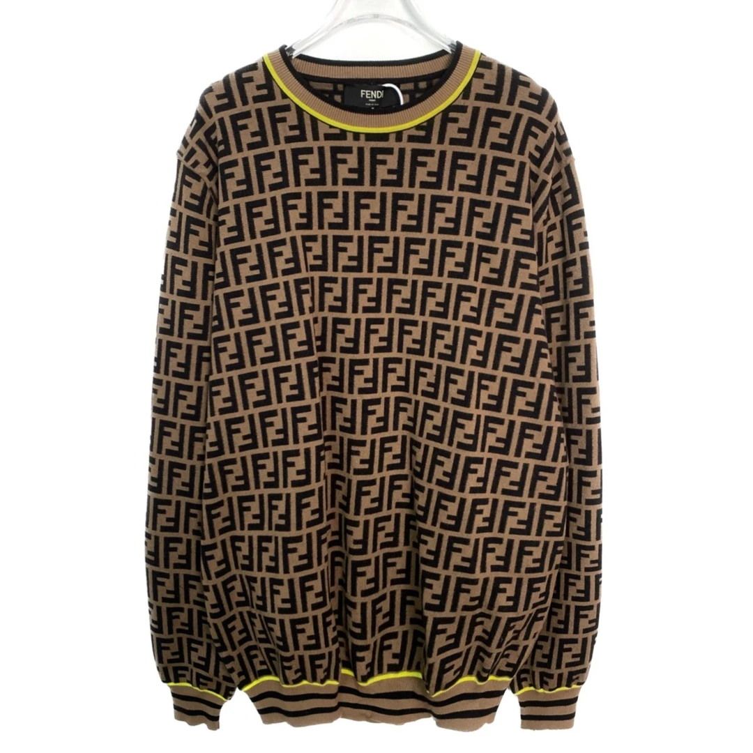 99新  007670 Fendi/芬迪 老花满印圆领针织毛衣 54码
