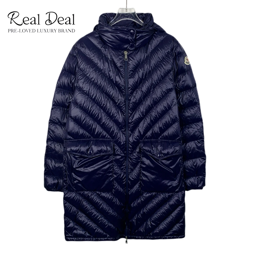 99新 MONCLER  H10764  徽标贴饰连帽绗缝外套 1 S码