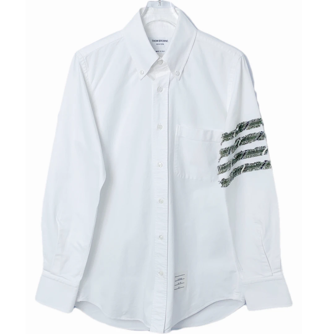 99新  01771 Thom browne TB 白色流苏四条纹 衬衫 0码