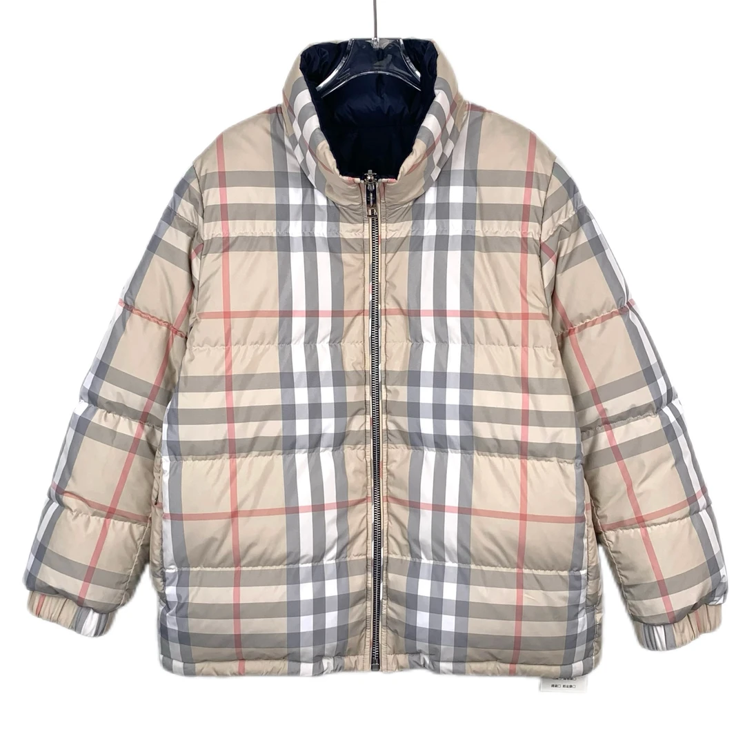 99新  012909 Burberry bbr 博柏利 格纹双面穿羽绒服 XL码