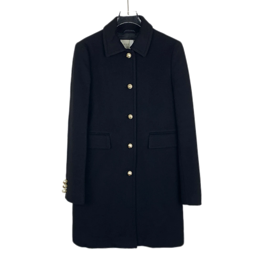 99新   012337 Gucci 古驰 黑色翻领单排扣外套  XS码