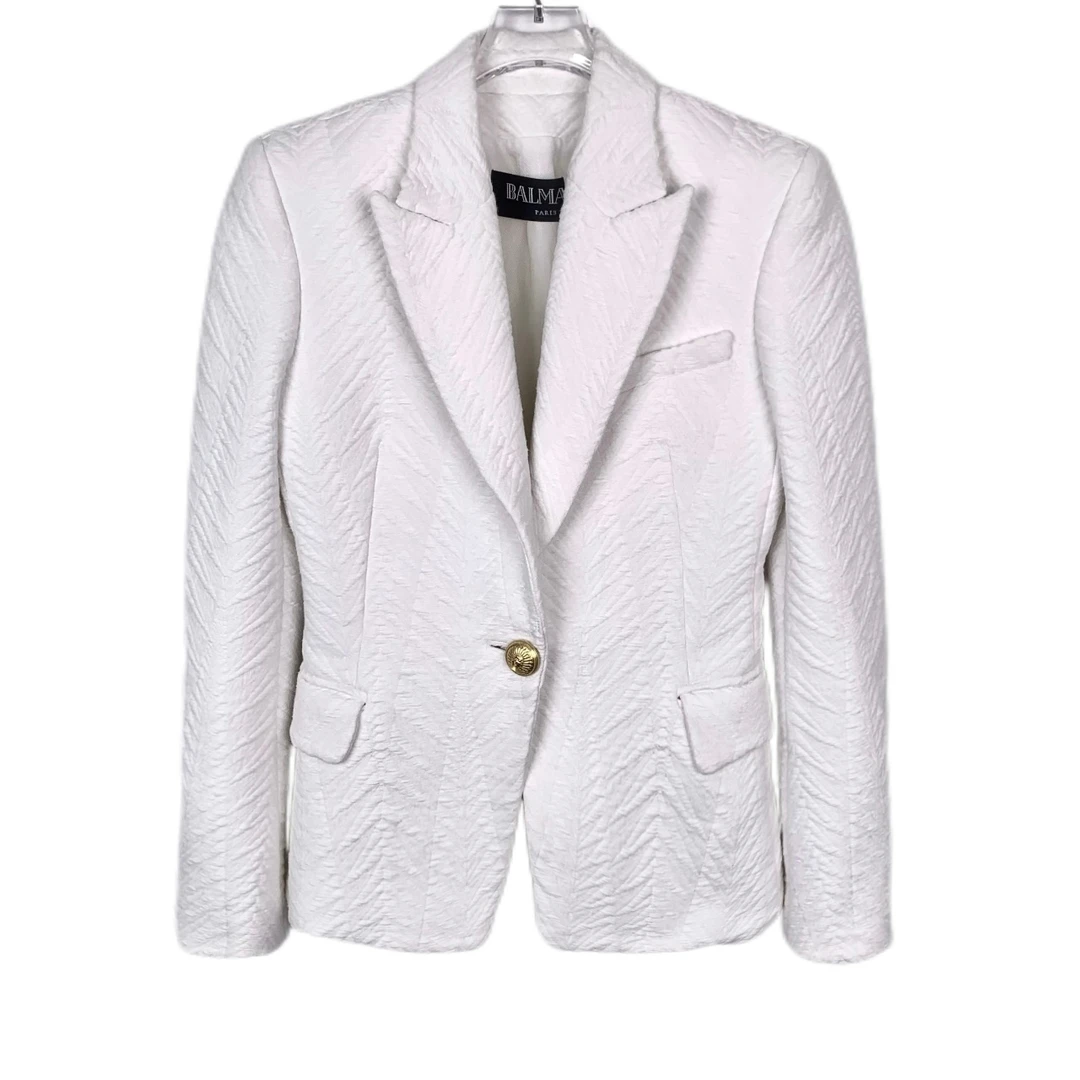 99新  009545 Balmain/巴尔曼 翻领浮雕款西装外套 S码