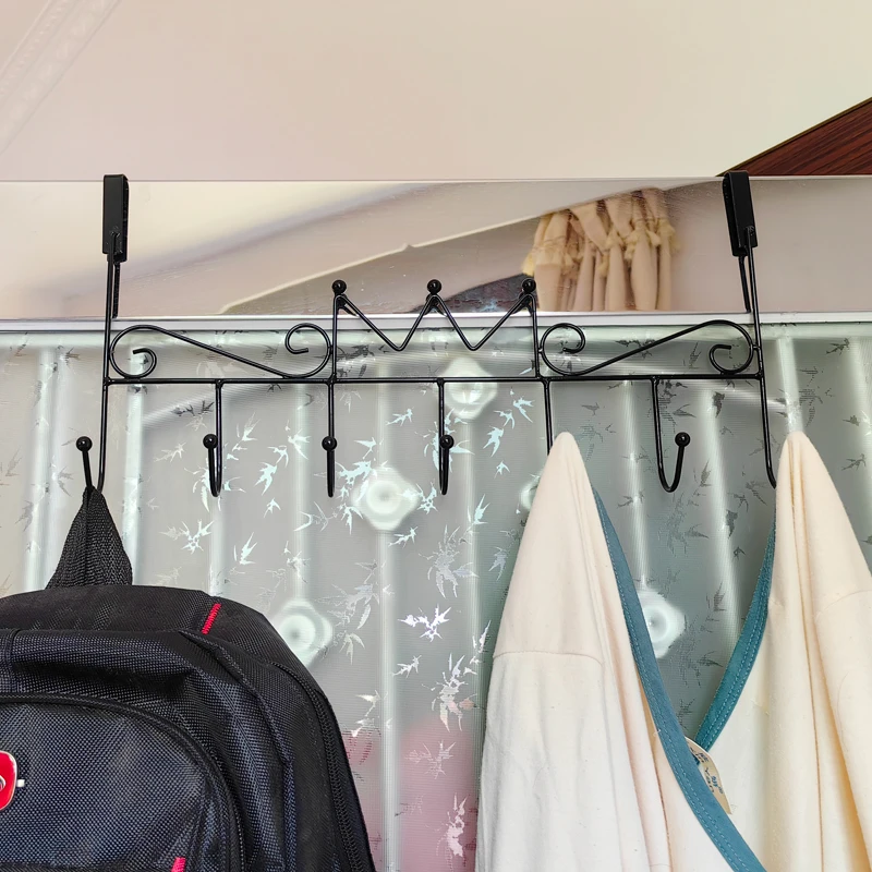 铁艺门后挂钩无痕免打孔挂衣架强力衣帽架皇冠门上置物架房门挂架