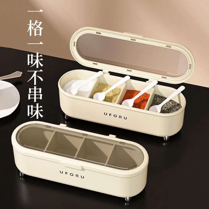 调料盒家用厨房一体多格装盐糖味精佐料盒轻奢三格组合套装调味罐